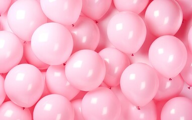 AI generated illustration of an abundance of pale pink balloons