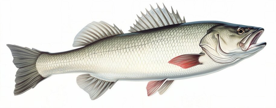 AI-generated illustration of a large fish isolated on a white background