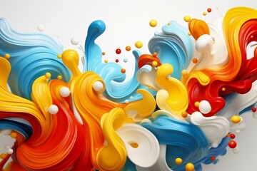 Obraz premium Liquid 3d paint background with fractal shapes.