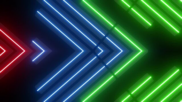 This stock motion graphic video of 4K Colored Dynamic Neon Loop with gentle overlapping curves on seamless loops.