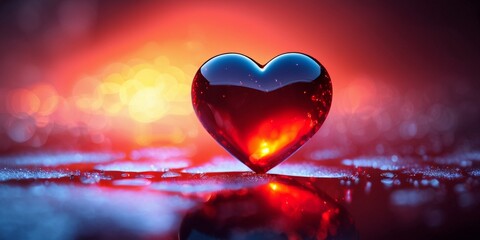 A beautiful image of a heart on a colorful background - obrazy, fototapety, plakaty