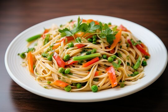 Pasta Primavera On Plate