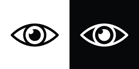 eye icon vector on white black 