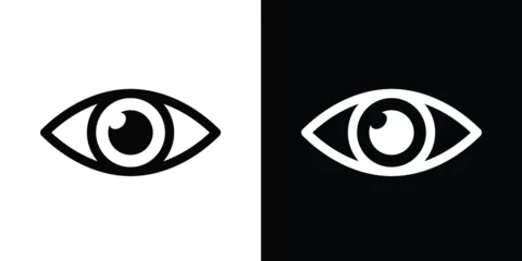 Foto op Canvas eye icon vector on white black  © ThejCreation