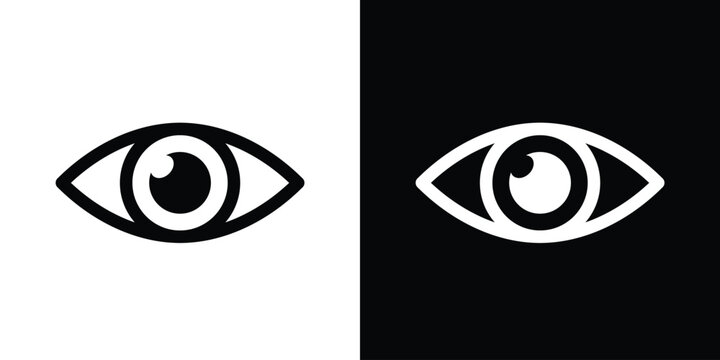 eye icon vector on white black 