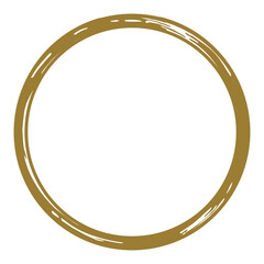 Zen Circle Icon Symbol in Gold Color. Zen Illustration for Logo, Art Frame, Art Illustration, Website or Graphic Design Element. Format PNG