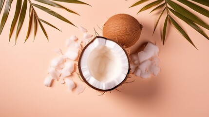 Fototapeta na wymiar Portrait coconut fruit on the beach AI Generative