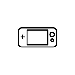 Handheld console outline icons, gaming minimalist vector illustration ,simple transparent graphic element .Isolated on white background