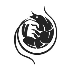 Shrimp Logo template Isolated. Brand Identity. Icon Abstract Vector graphic