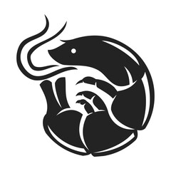 Shrimp Logo template Isolated. Brand Identity. Icon Abstract Vector graphic