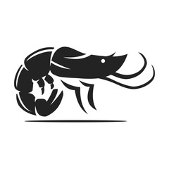 Shrimp Logo template Isolated. Brand Identity. Icon Abstract Vector graphic