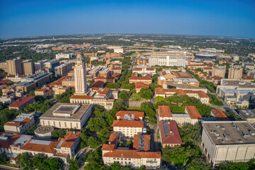 Fototapeta na wymiar Aerial View of a large public State University in Austin, Texas