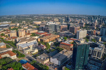 Aerial View of a large public State University in Austin, Texas
