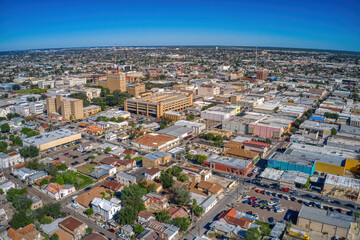 Aerial View of the Popular Border Crossing of Laredo, Texas and Nuevo Laredo, Tamaulipas - 698335244
