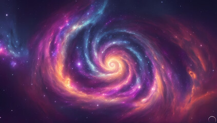 Cosmic Nebula Symphony with Galactic Swirls, Generative AI