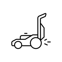 Lawn mower outline icons, gardening minimalist vector illustration ,simple transparent graphic element .Isolated on white background