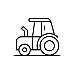 Tractor outline icons, gardening minimalist vector illustration ,simple transparent graphic element .Isolated on white background