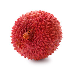 Whole ripe lychee fruit isolated on white