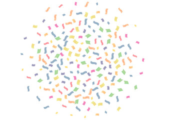 Colorful confetti on transparent background. Festive vector illustration.