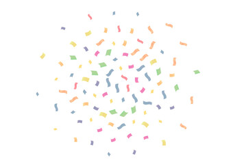 Colorful confetti on transparent background. Festive vector illustration.
