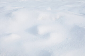 Fototapeta na wymiar White snow as background, closeup. Winter season