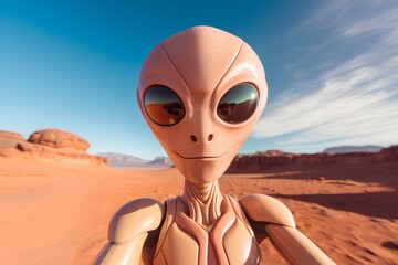 androgynous alien selfie. generative AI