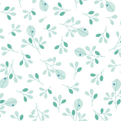 Seamless pattern with beautiful plants perfect for textiles,