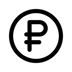 ruble line icon
