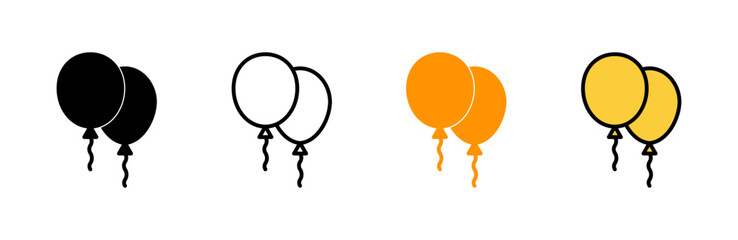 Balloon icon set vector. Party balloon sign and symbol