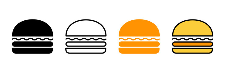 Burger icon set vector. burger sign and symbol. hamburger