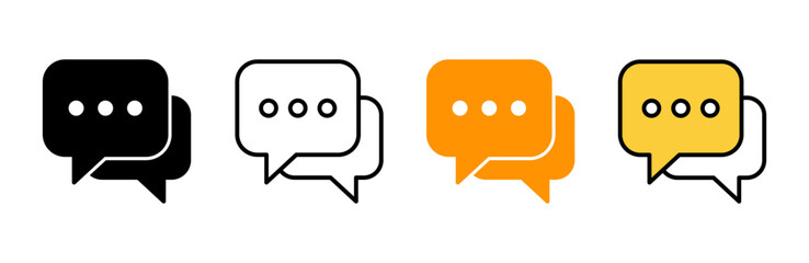 Chat icon set vector. speech bubble sign and symbol. comment icon. message