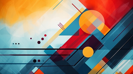 colorful abstract background with geometric shapes and lines, Ai generated image - Powered by Adobe