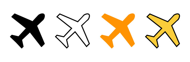 Plane icon set vector. Airplane sign and symbol. Flight transport symbol. Travel sign. aeroplane