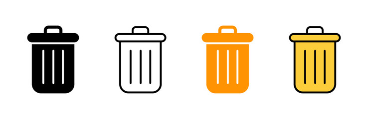 Trash icon set vector. trash can icon. delete sign and symbol.