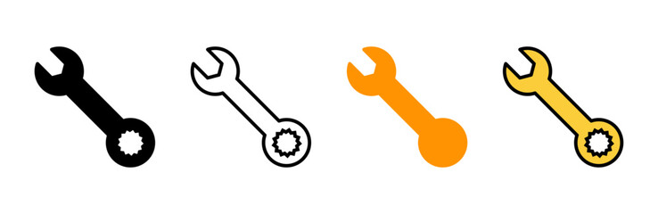 Wrench icon set vector. repair icon. tools sign and symbol