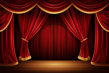 Fototapeta premium red stage curtains