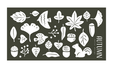 北欧風　秋の手描き背景