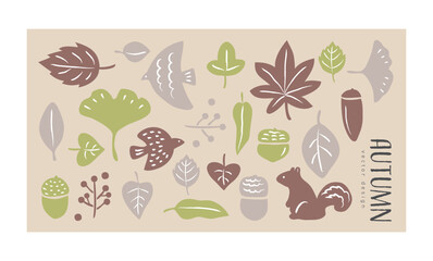 北欧風　秋の手描き背景