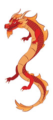 Red Chinese dragon on white background
