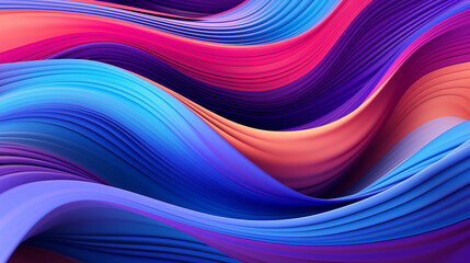 full frame shot of abstract background with colorful wavy lines, Ai generated image