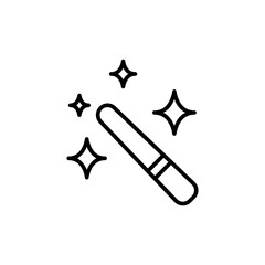 Magic wand outline icons, graphic design minimalist vector illustration ,simple transparent graphic element .Isolated on white background