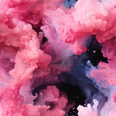 Fototapeta premium Colorful cloud of ink in water isolated on black background. Abstract background