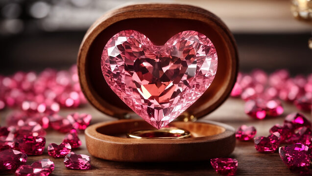 pink crystal in shape of heart