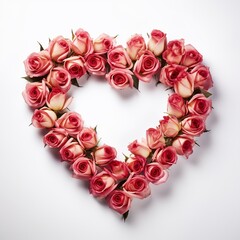 Obraz premium rose wreath made of heart shape
