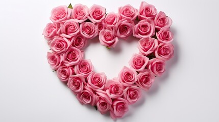 Obraz premium rose wreath made of heart shape