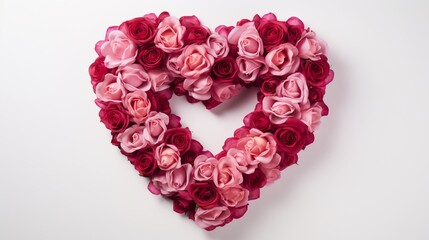 rose wreath made of heart shape