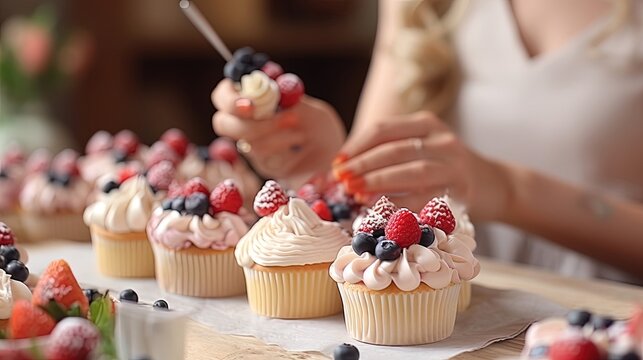 Hand Decor Cupcakes