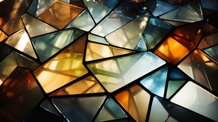 Abstract Colored Glass Mosaic. Generative ai