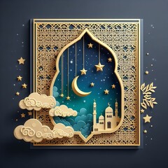 Abstract ramadan islamic background image.generative AI