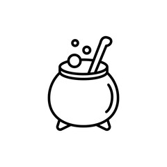Cauldron outline icons, halloween design minimalist vector illustration ,simple transparent graphic element .Isolated on white background